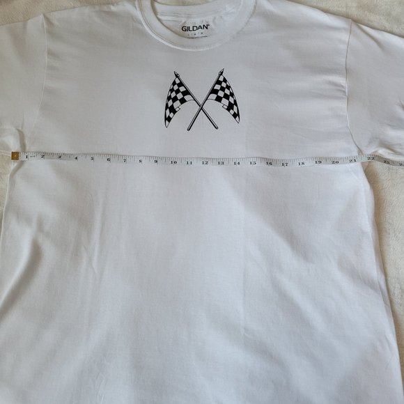 Racing Flags Print Crew Neck T-Shirt - Picture 4 of 7